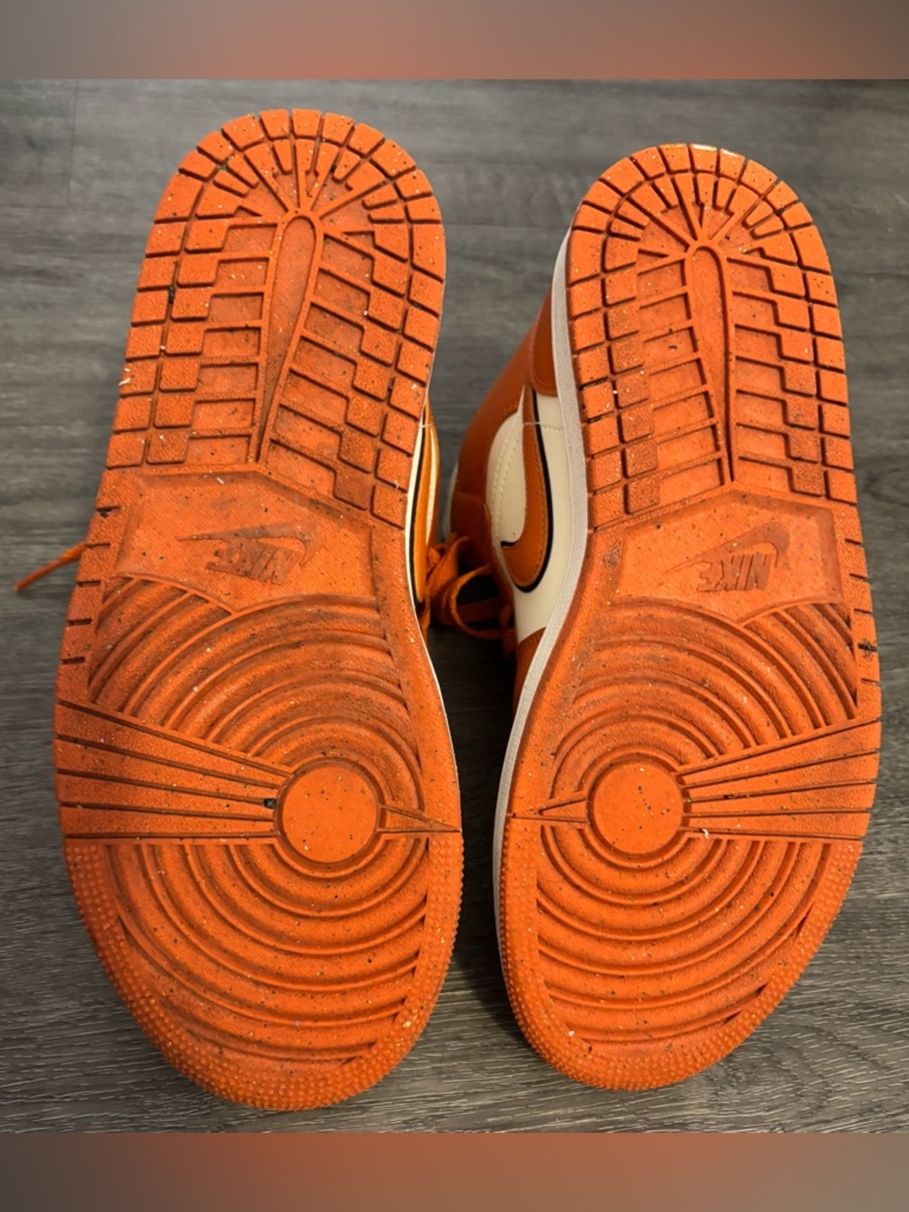 Jordan High-Top Sneakers in White & Orange - Picture 3 of 6